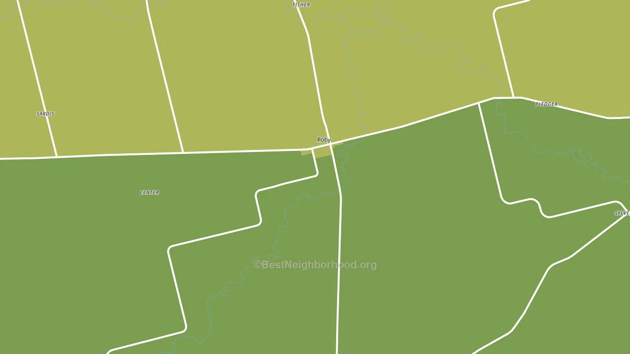 Roby, TX block-group voter-turnout map