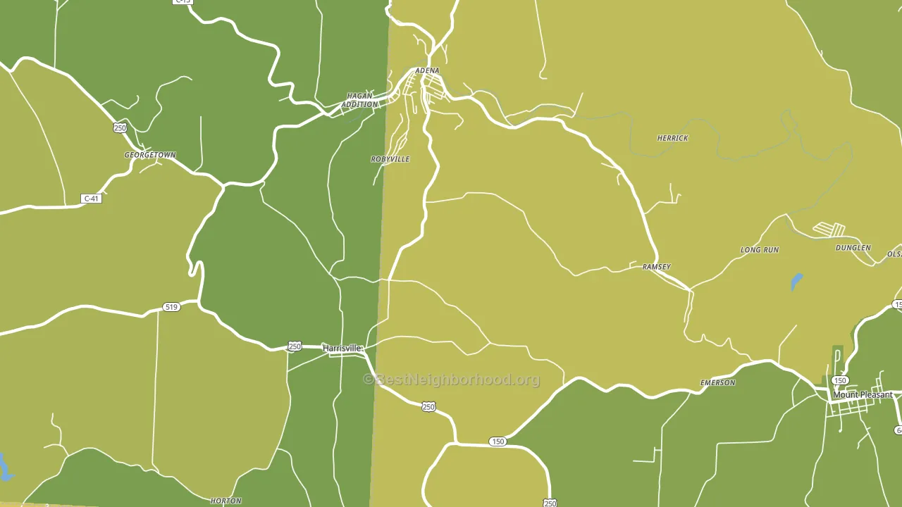 Robyville, OH block-group voter-turnout map