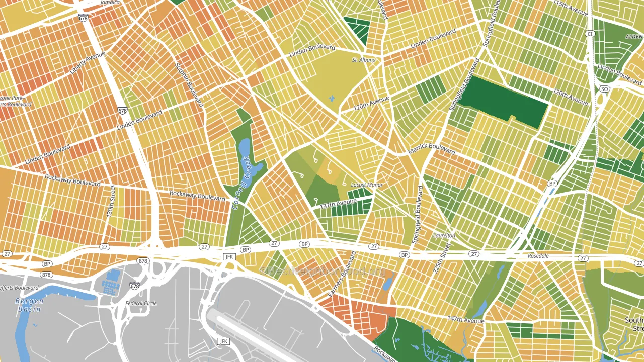 Rochdale Village, Queens, NY block-group voter-turnout map