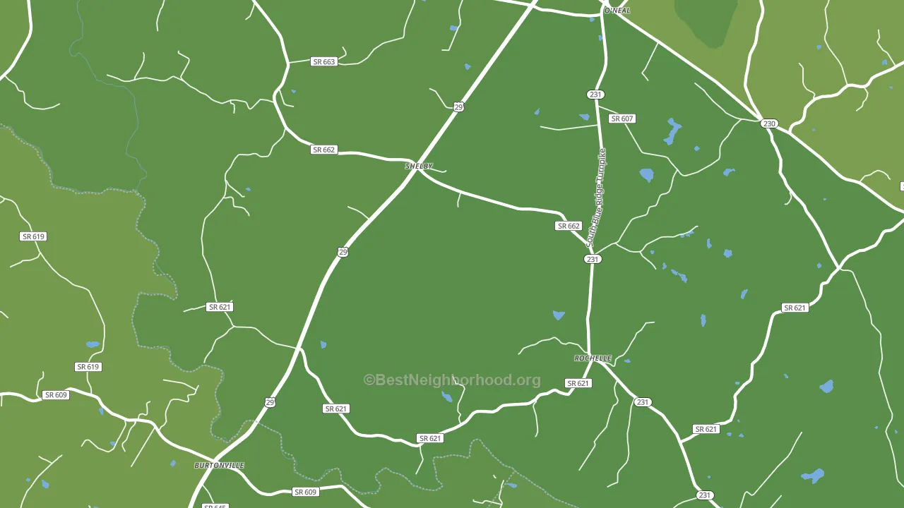 Rochelle, VA block-group voter-turnout map