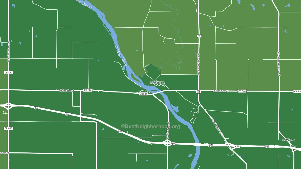 Rochester, IA block-group voter-turnout map