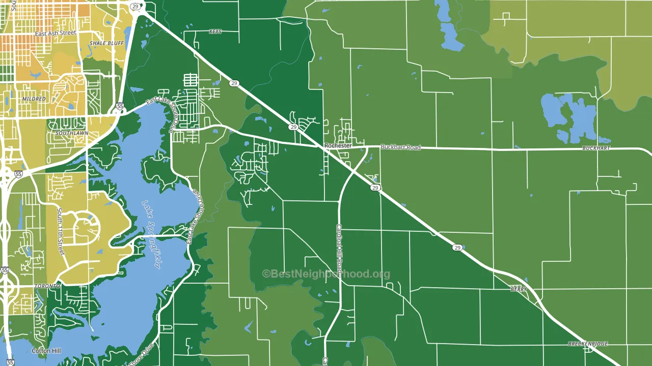 Rochester, IL block-group voter-turnout map