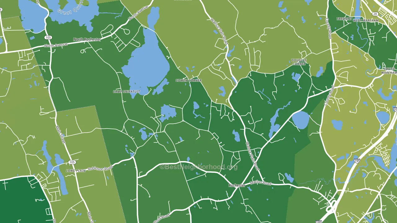 Rochester, MA block-group voter-turnout map