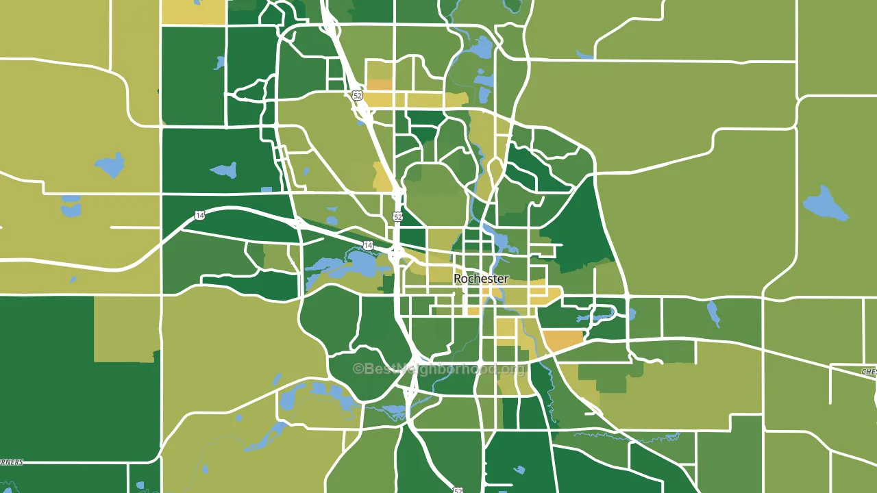 Rochester, MN block-group voter-turnout map