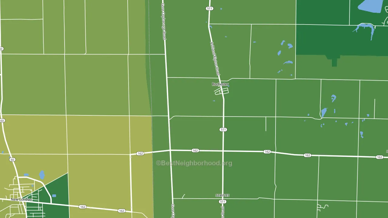 Rochester, OH block-group voter-turnout map