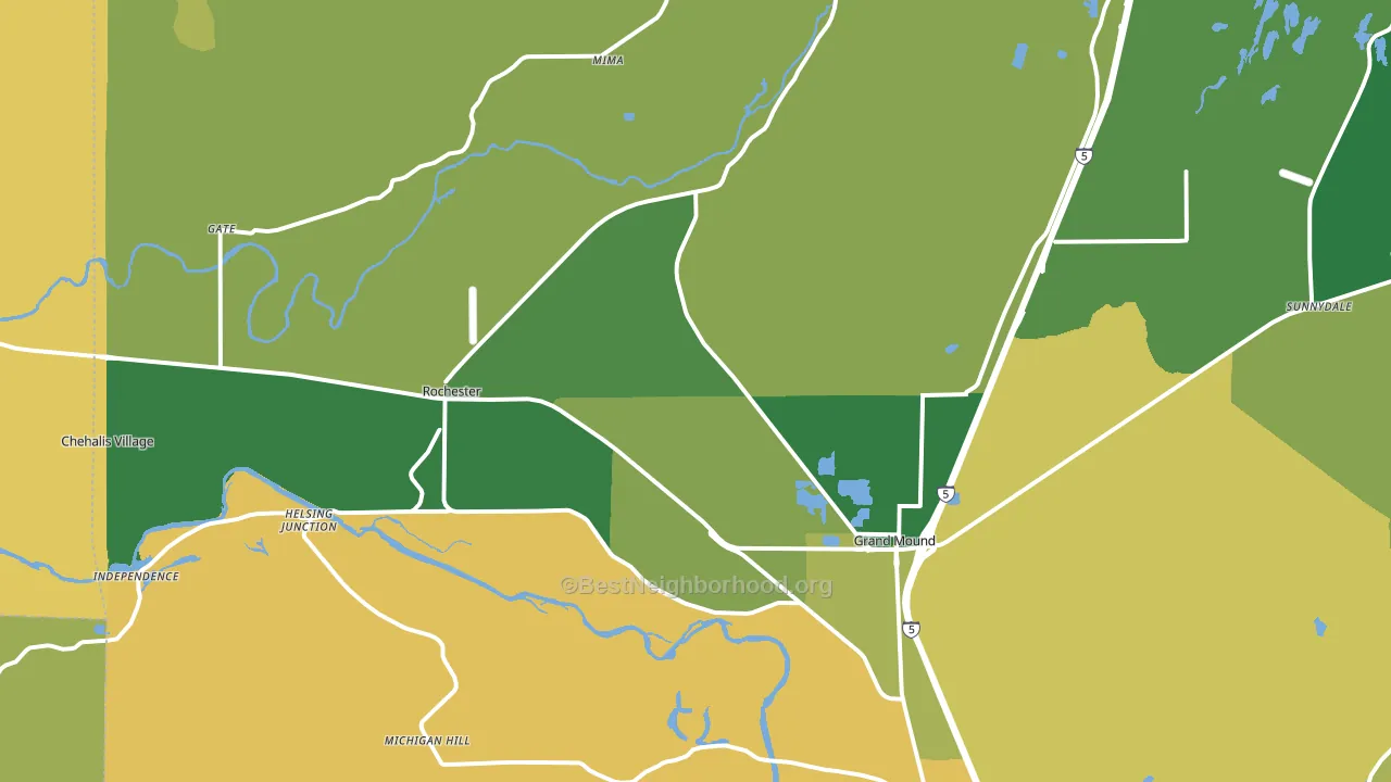 Rochester, WA block-group voter-turnout map