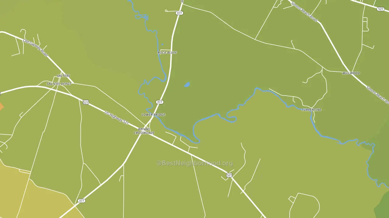 Rock Bluff, SC block-group voter-turnout map