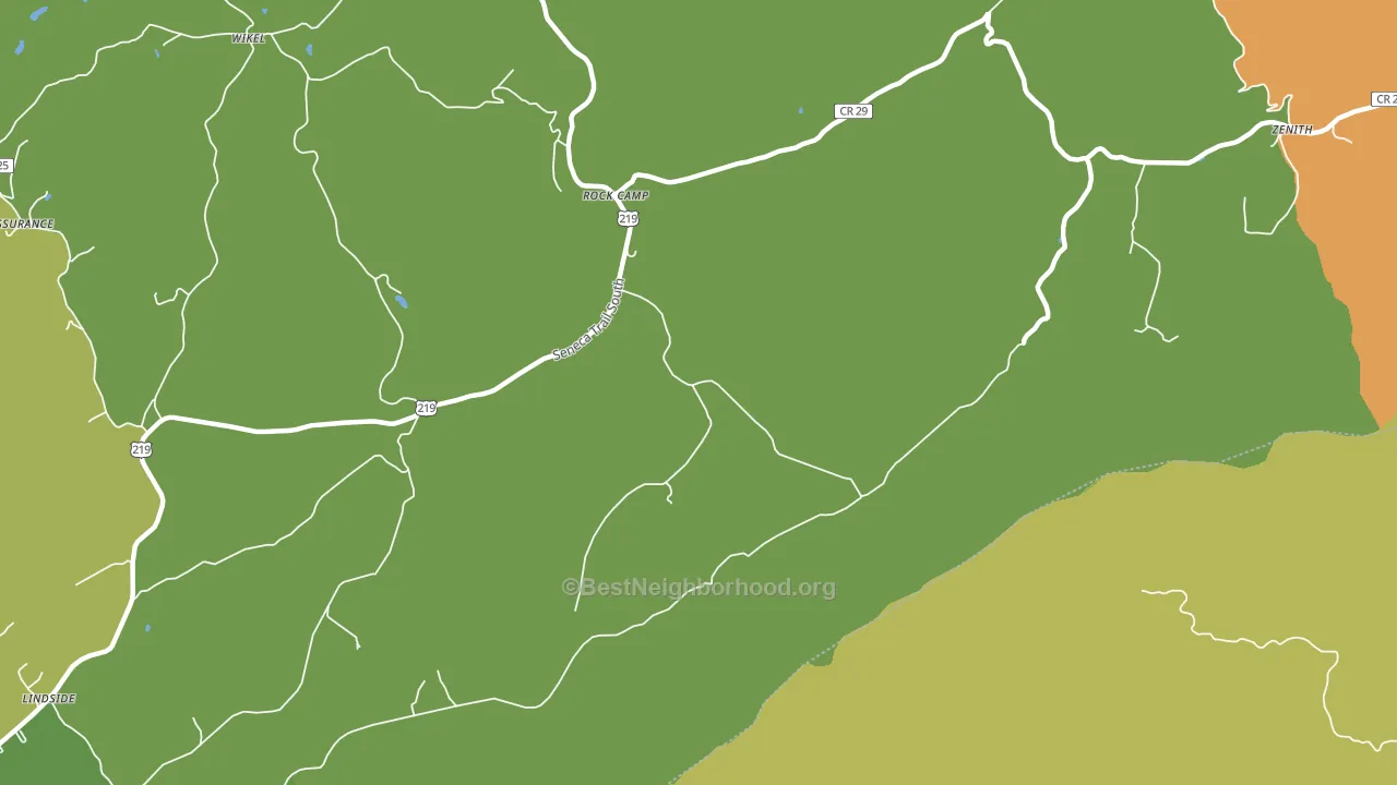 Rock Camp, WV block-group voter-turnout map