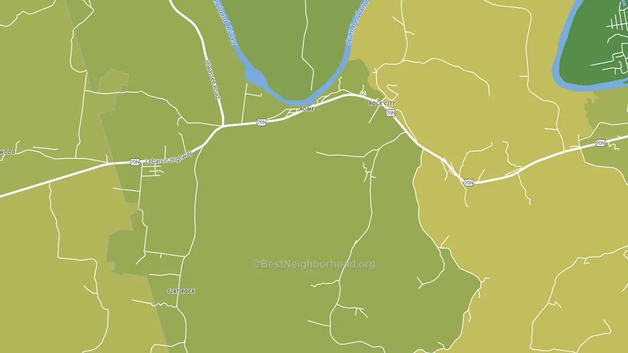 Rock City, TN block-group voter-turnout map