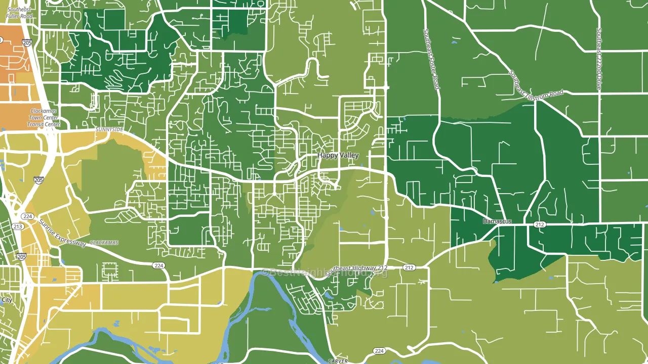 Rock Creek, Clackamas, OR block-group voter-turnout map