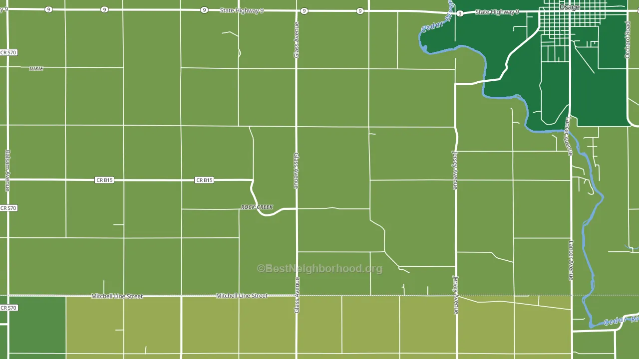 Rock Creek, IA block-group voter-turnout map
