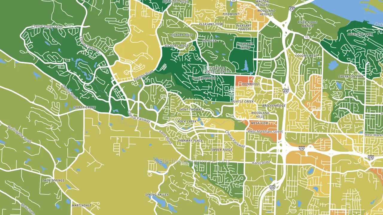 Rock Creek, Little Rock, AR block-group voter-turnout map