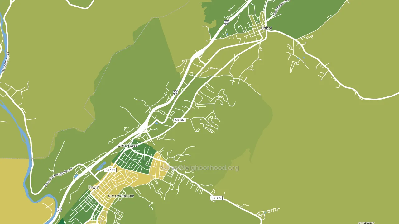 Rock Creek, TN block-group voter-turnout map