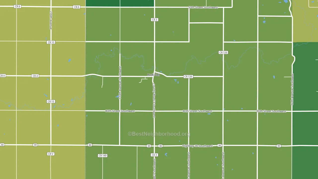 Rock Dell, MN block-group voter-turnout map