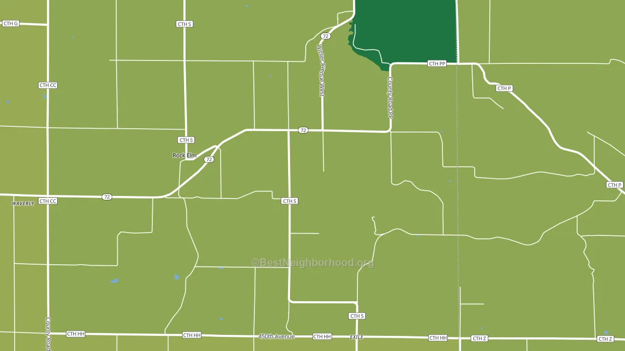 Rock Elm, WI block-group voter-turnout map