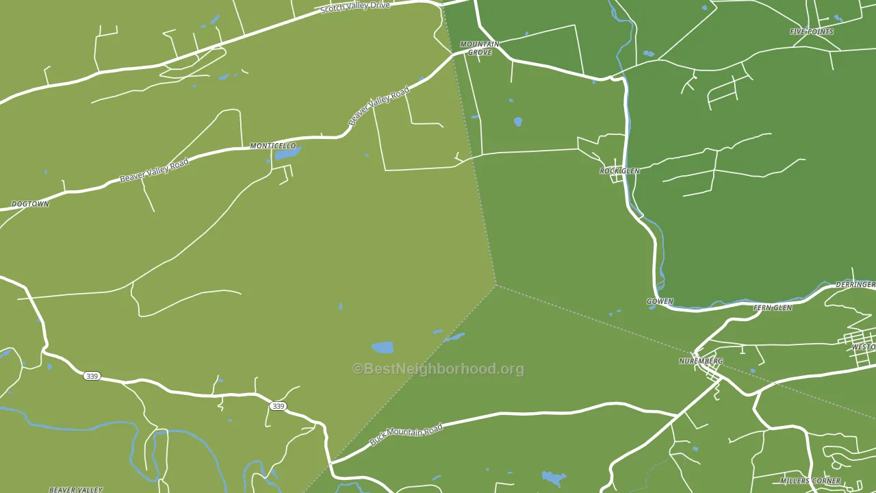 Rock Glen, PA block-group voter-turnout map