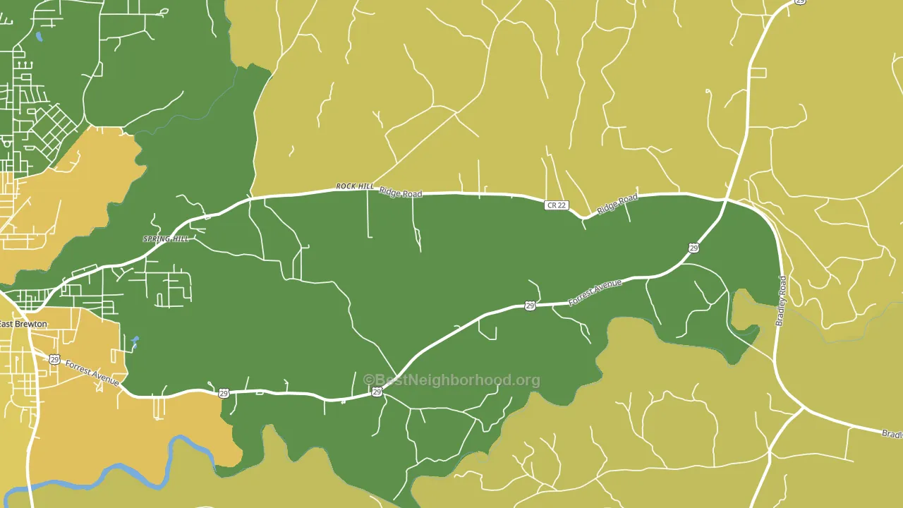 Rock Hill, AL block-group voter-turnout map