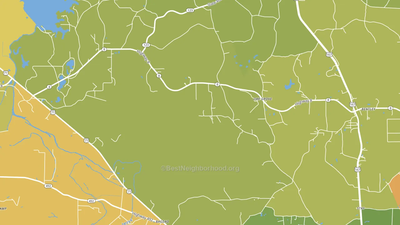 Rock Hill, LA block-group voter-turnout map