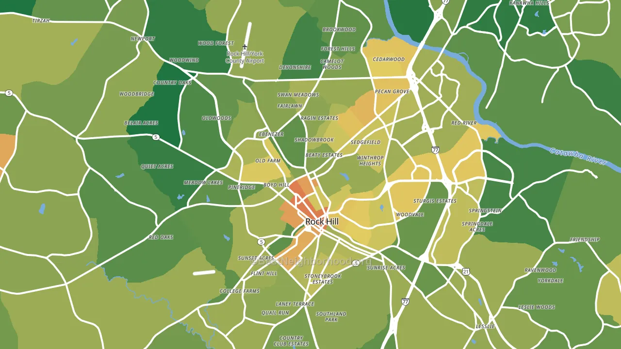 Rock Hill, SC block-group voter-turnout map