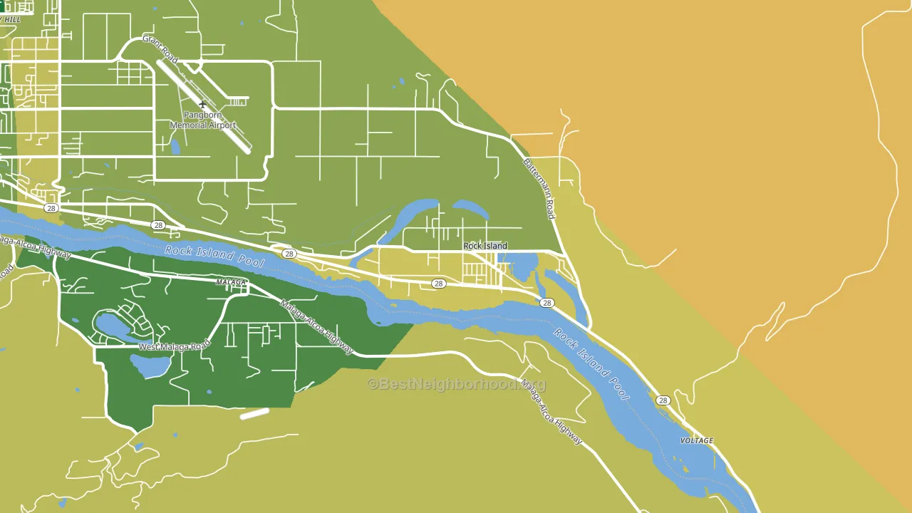Rock Island, WA block-group voter-turnout map