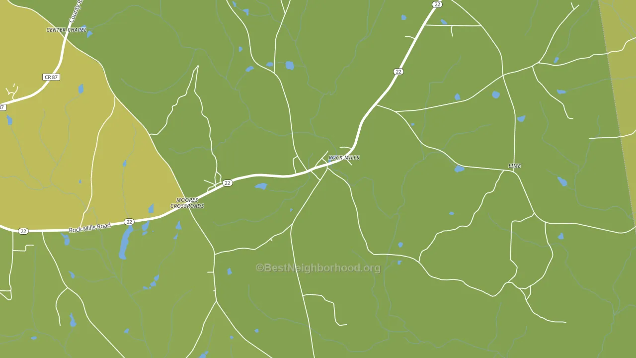 Rock Mills, AL block-group voter-turnout map