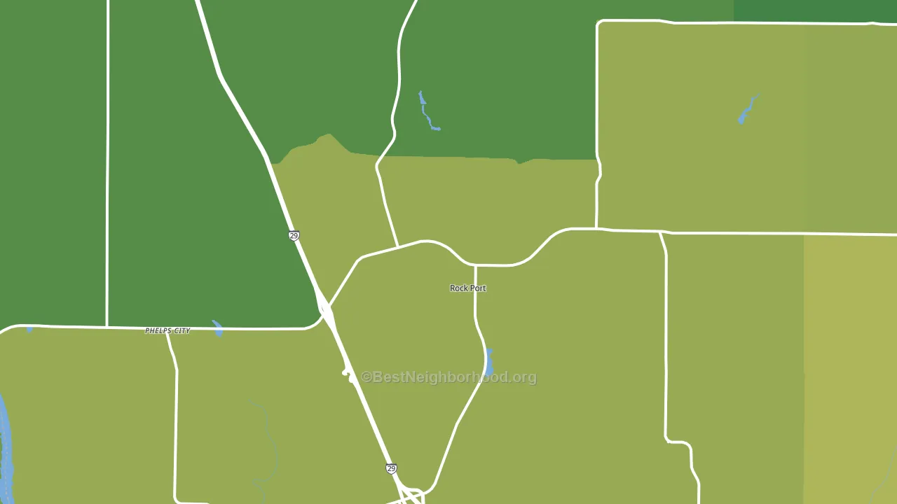 Rock Port, MO block-group voter-turnout map