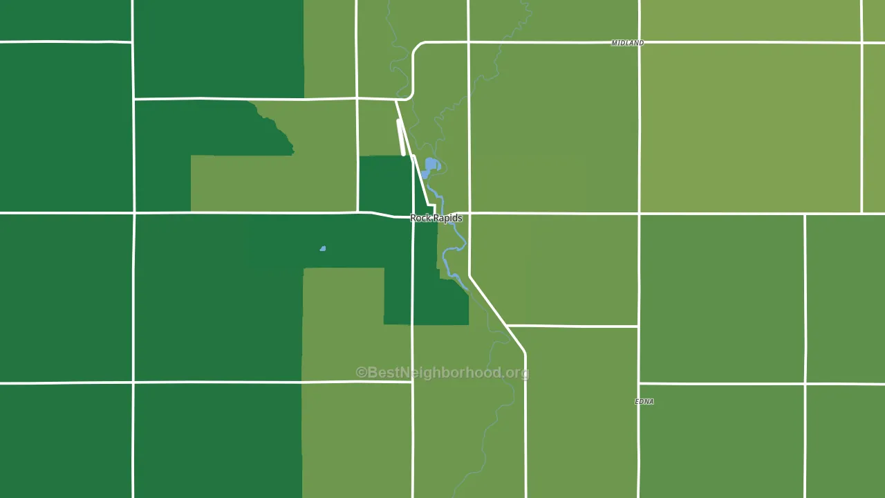 Rock Rapids, IA block-group voter-turnout map