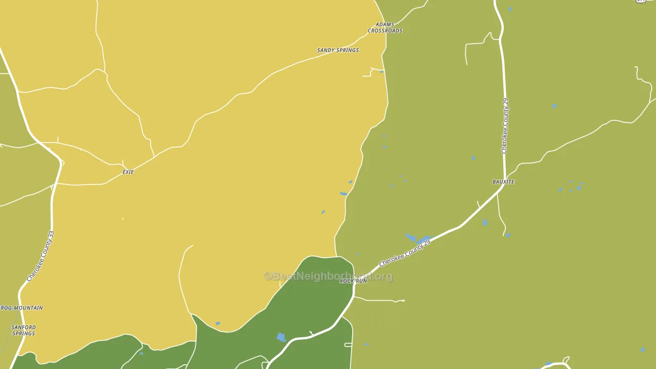 Rock Run, AL block-group voter-turnout map