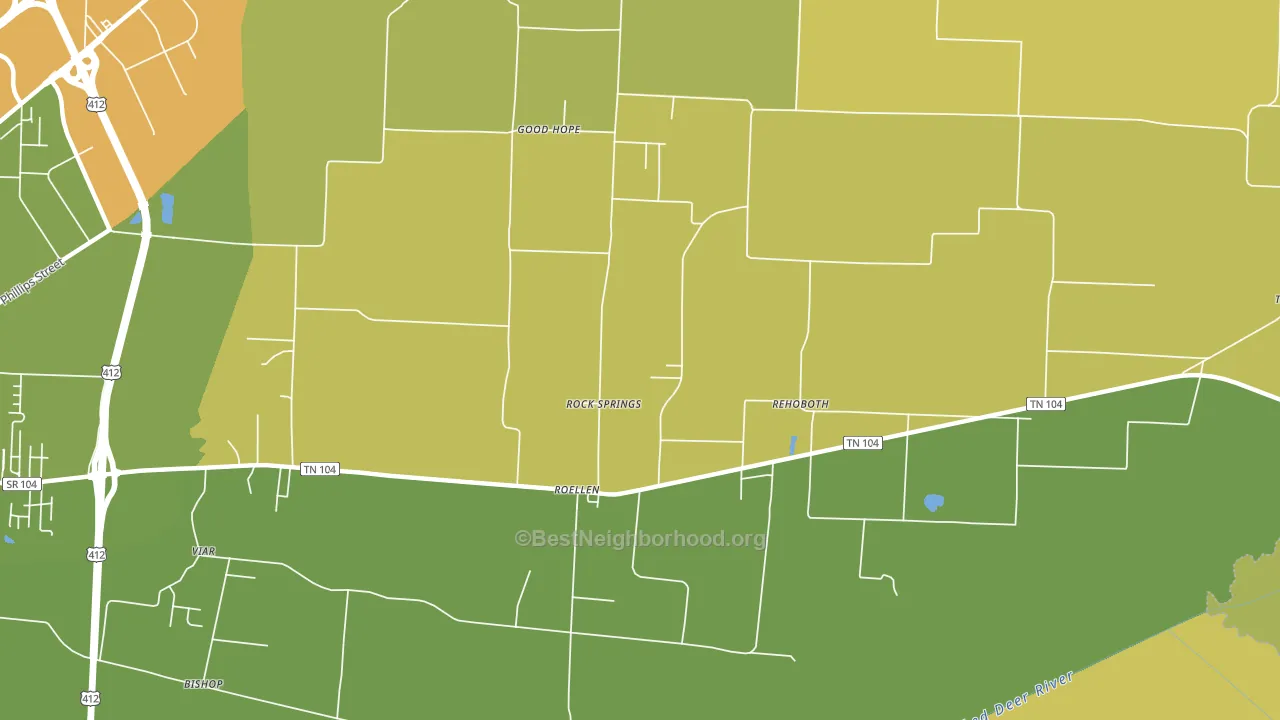 Rock Springs, TN block-group voter-turnout map