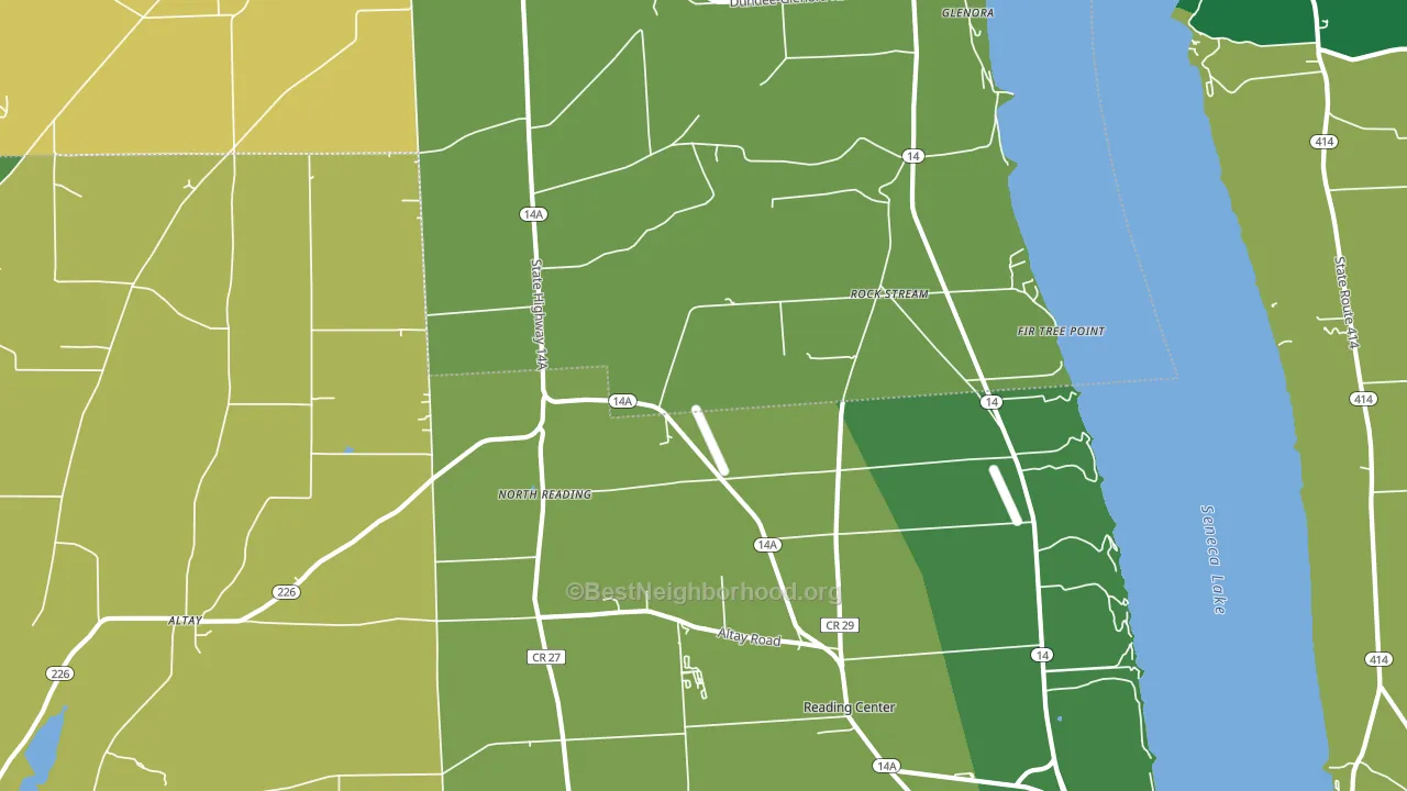 Rock Stream, NY block-group voter-turnout map
