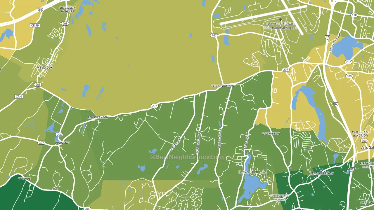Rock Tavern, NY block-group voter-turnout map