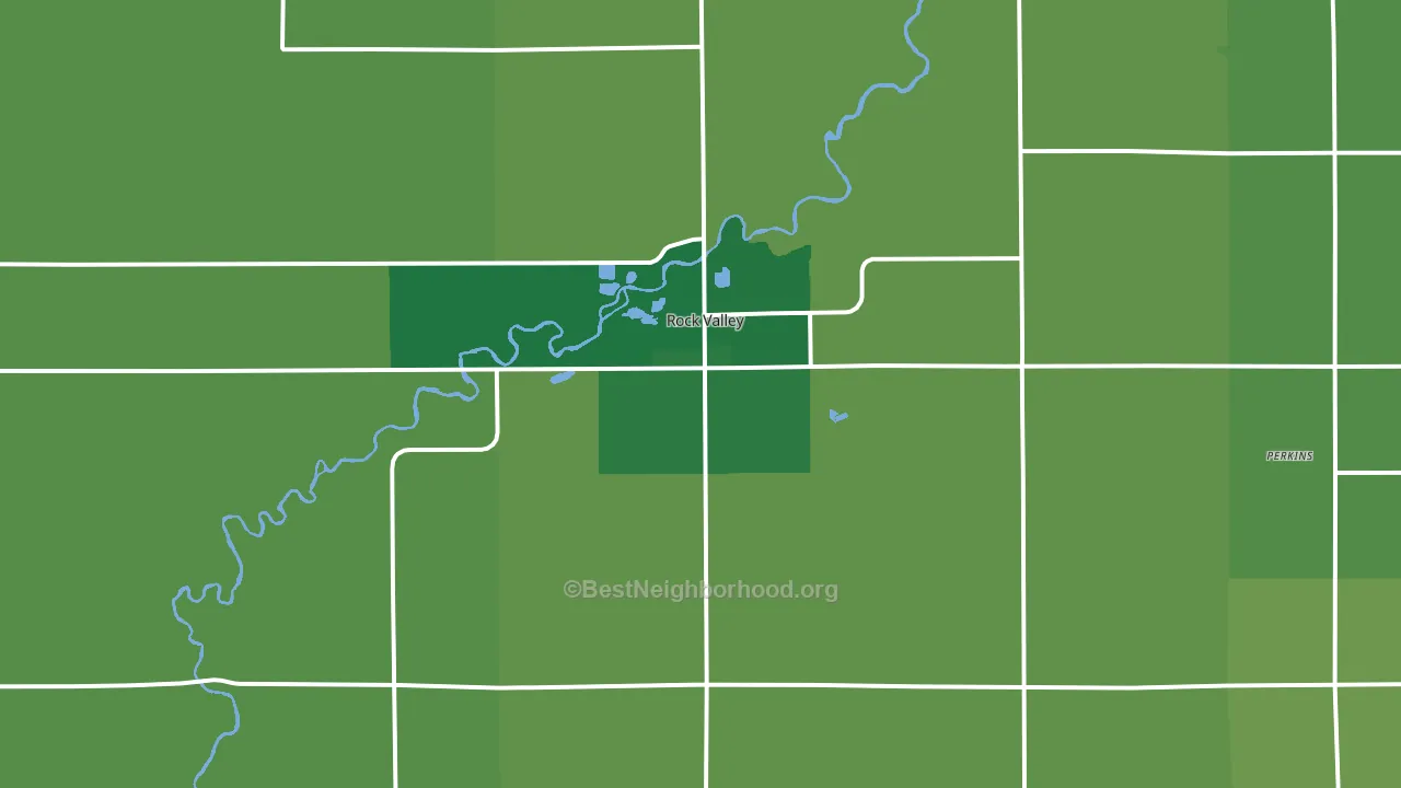 Rock Valley, IA block-group voter-turnout map