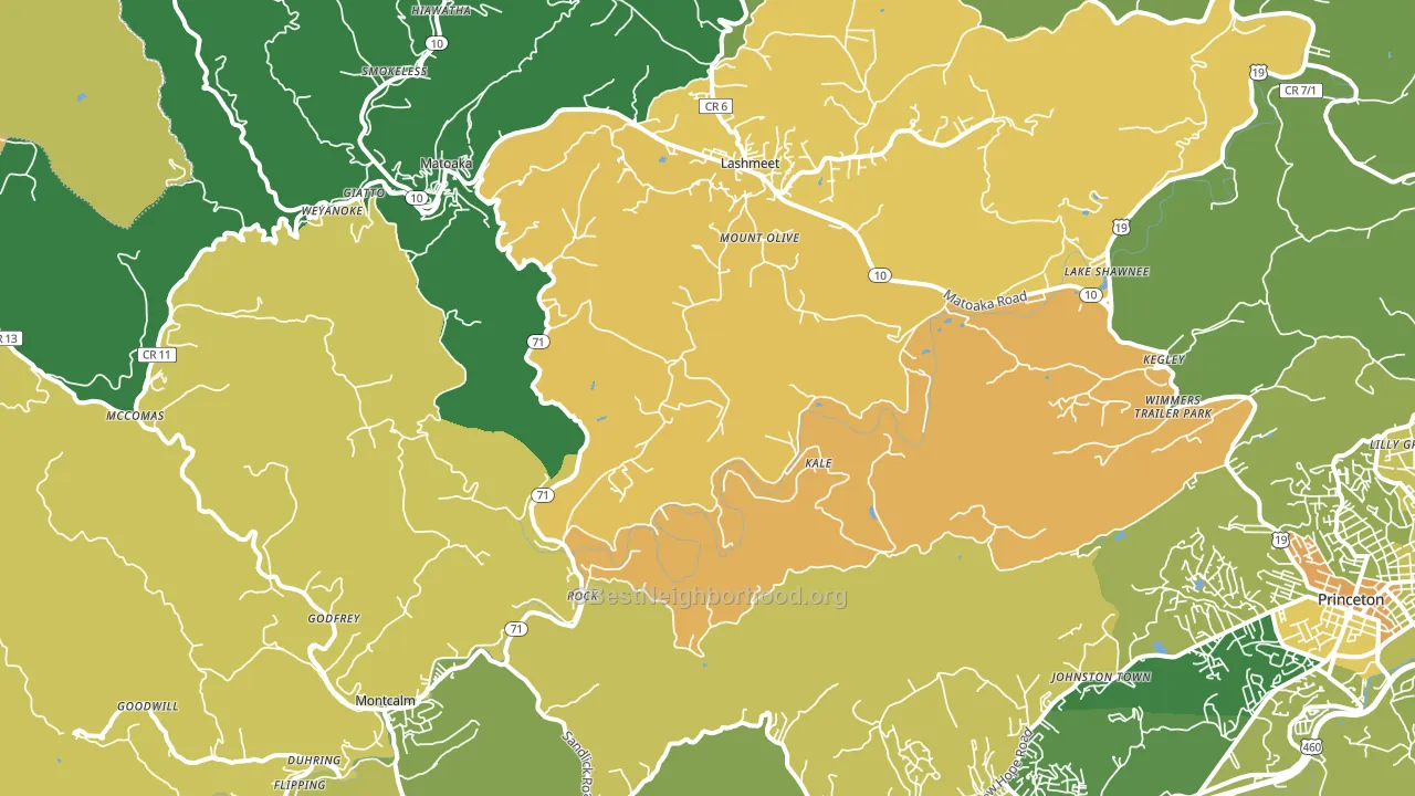 Rock, WV block-group voter-turnout map