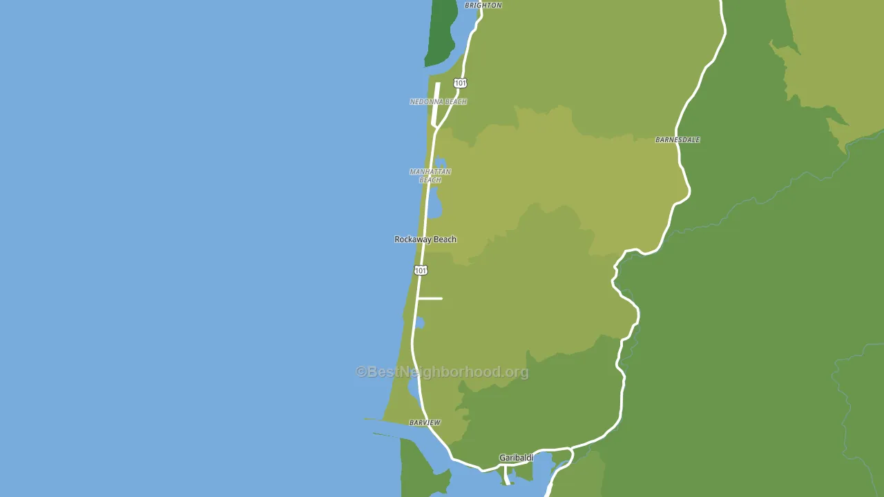 Rockaway Beach, OR block-group voter-turnout map