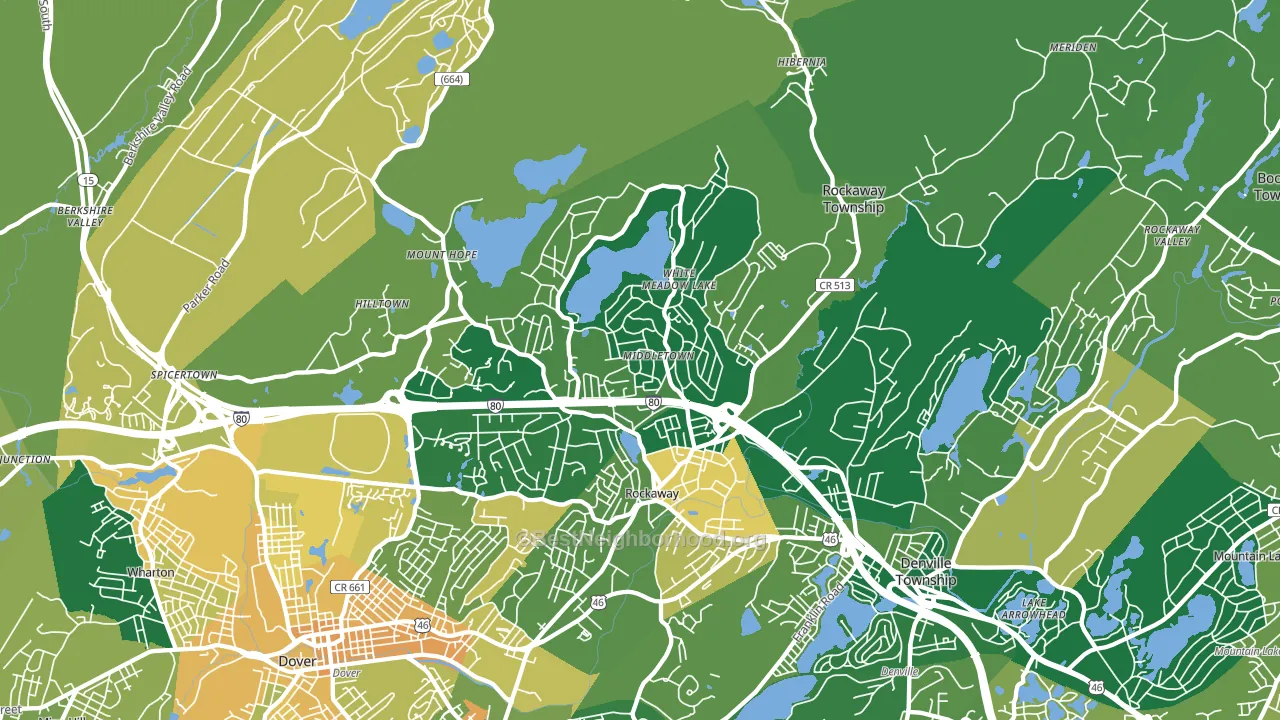 Rockaway, NJ block-group voter-turnout map
