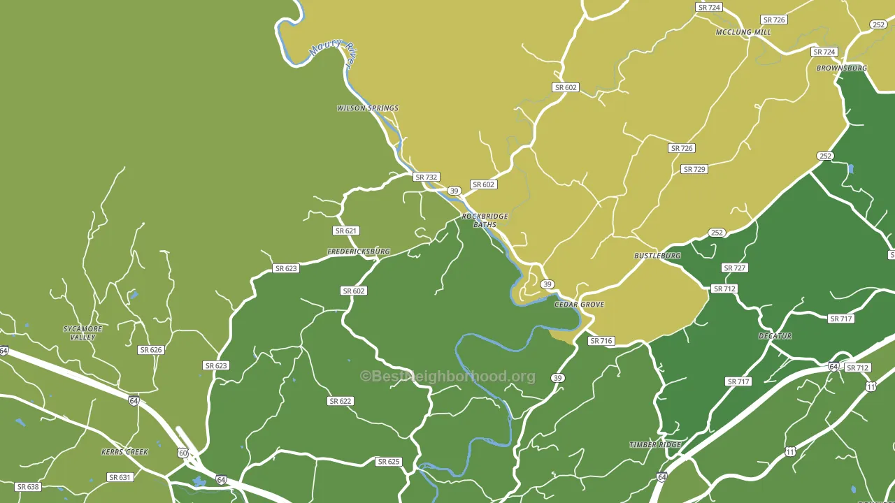 Rockbridge Baths, VA block-group voter-turnout map
