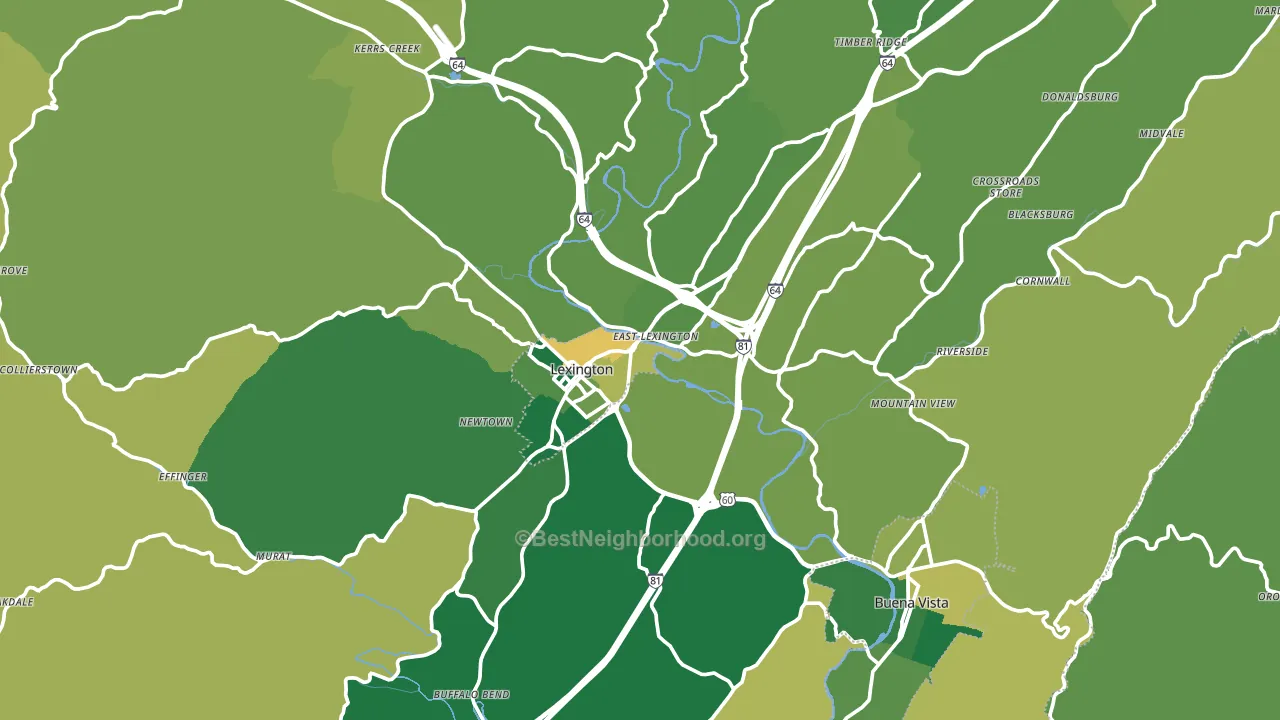 Rockbridge County, VA block-group voter-turnout map