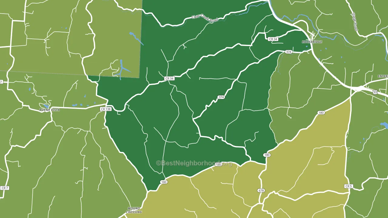Rockbridge, OH block-group voter-turnout map