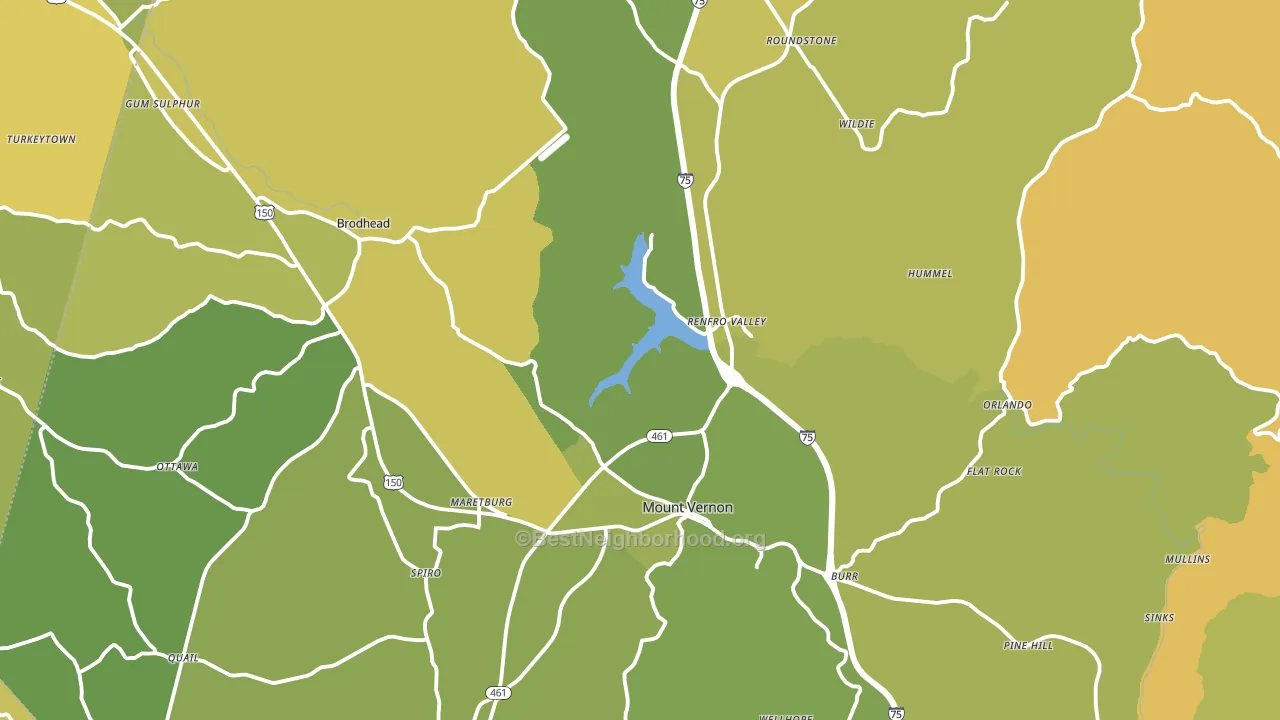Rockcastle County, KY block-group voter-turnout map