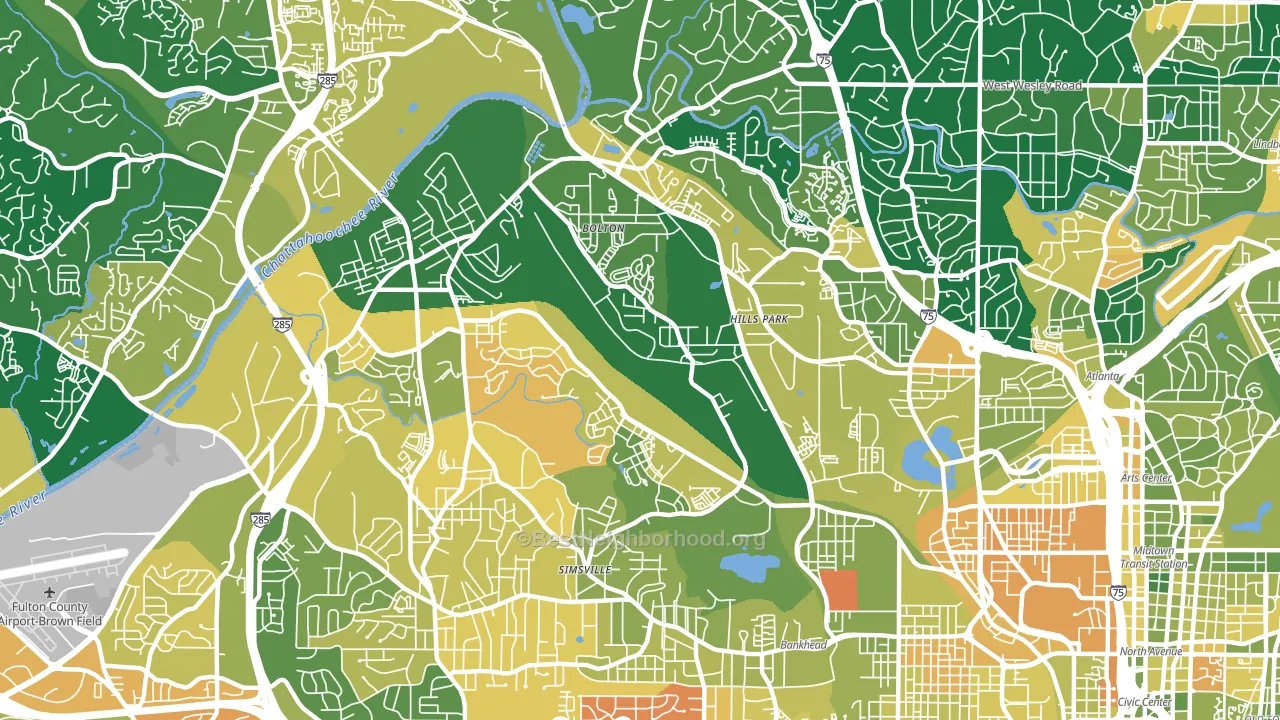Rockdale, Atlanta, GA block-group voter-turnout map