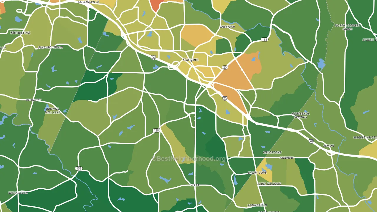 Rockdale County, GA block-group voter-turnout map