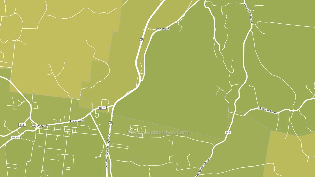 Rockdale, TN block-group voter-turnout map