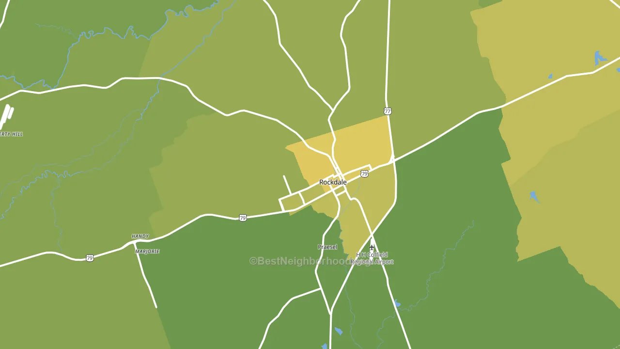 Rockdale, TX block-group voter-turnout map