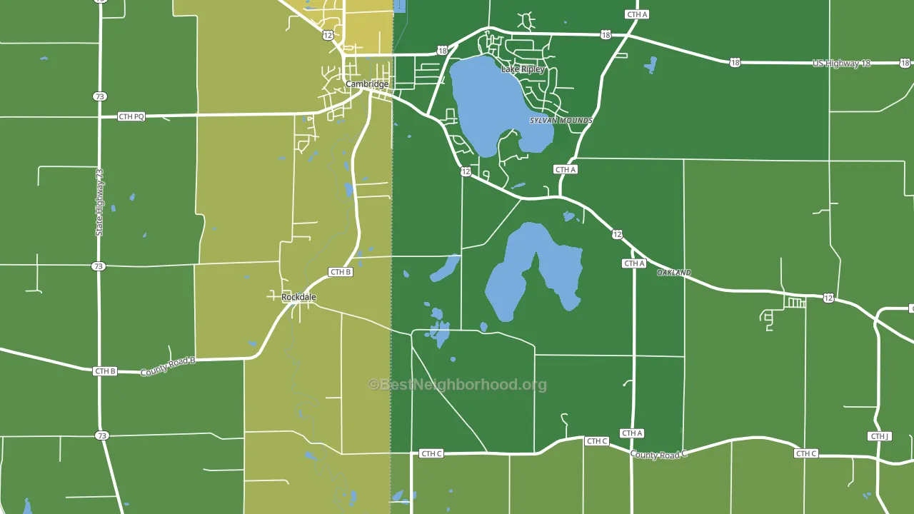Rockdale, WI block-group voter-turnout map