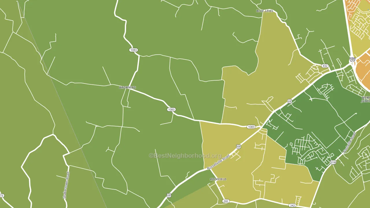 Rockfield, KY block-group voter-turnout map