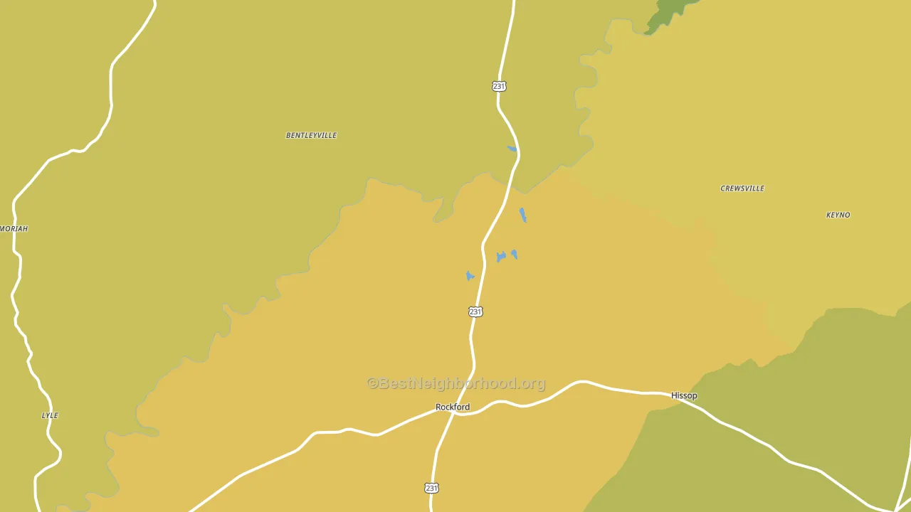 Rockford, AL block-group voter-turnout map