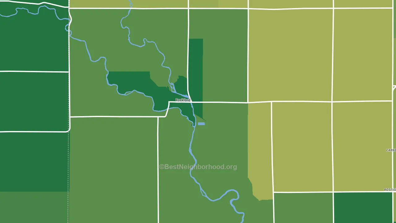 Rockford, IA block-group voter-turnout map