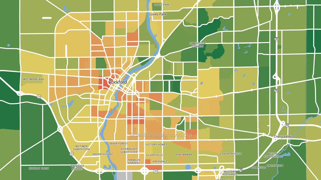 Rockford, IL block-group voter-turnout map