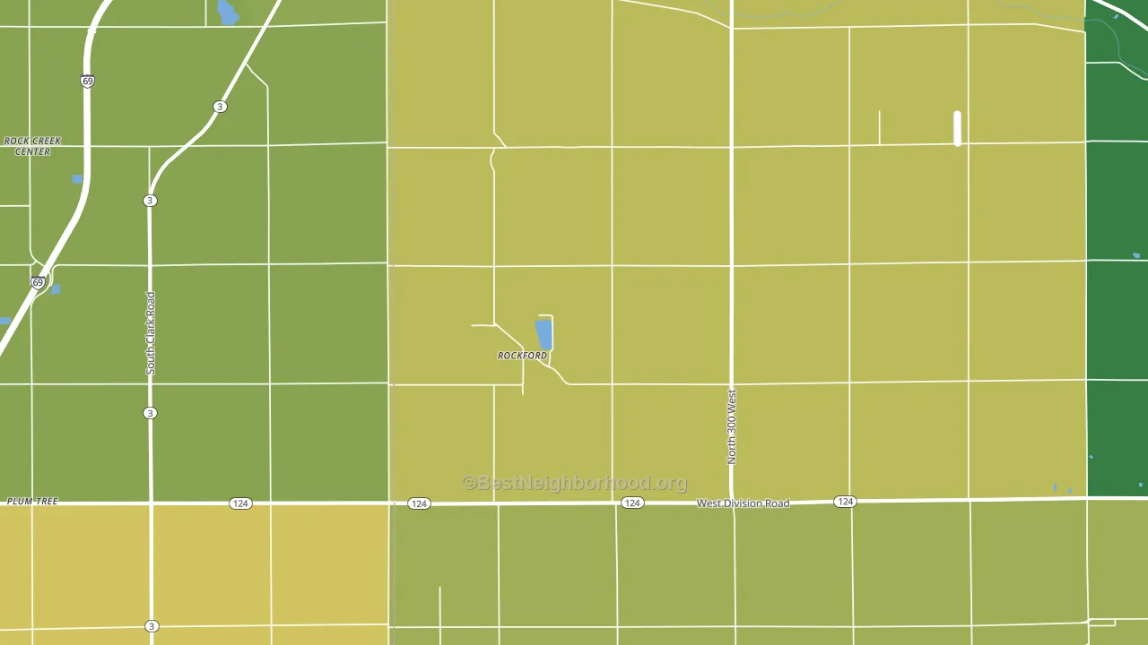 Rockford, IN block-group voter-turnout map
