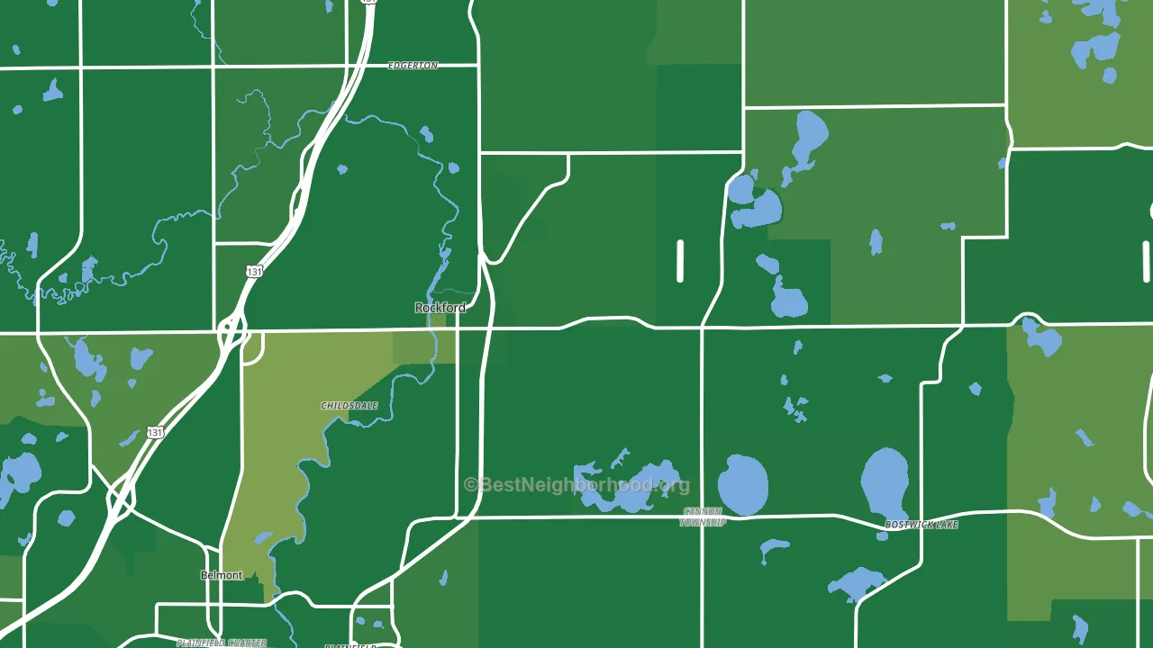 Rockford, MI block-group voter-turnout map